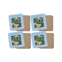 Thumbnail for The Island Hop Survey - Designed Coasters design on light blue 4-pieces-set