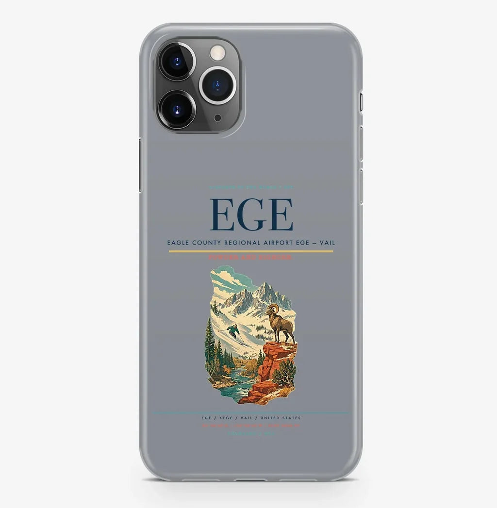 Vail Airport (EGE) design on gray iPhone 16 Pro MagSafe case