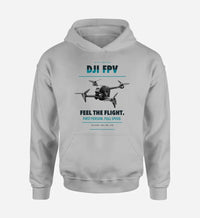 Thumbnail for DJI FPV design on light gray hoodie single side