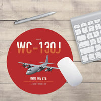 Thumbnail for WC-130J Hurricane Hunter design on red round mouse pad