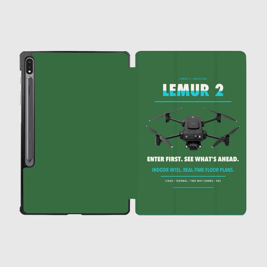 BRINC LEMUR 2 design on green samsung tablet tablet case
