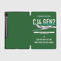 Thumbnail for Cessna Citation CJ4 Gen2 design on green samsung tablet tablet case