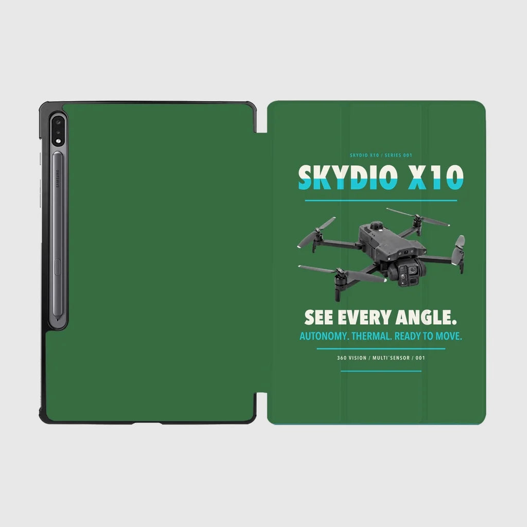 Skydio X10 design on green samsung tablet tablet case