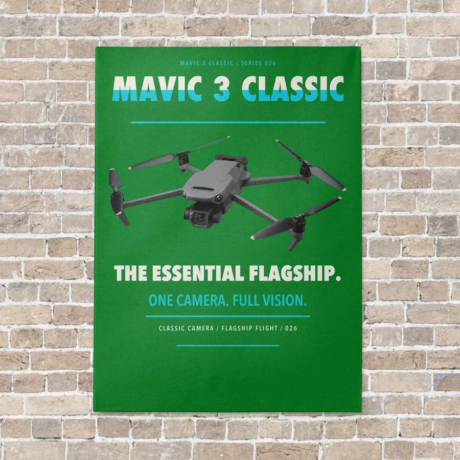 DJI Mavic 3 Classic vertical canvas print - no frame - green background