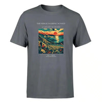 Thumbnail for VINTAGE G4475 - The Ridge Soaring Sunset - Premium T-Shirt design on gray premium t shirt