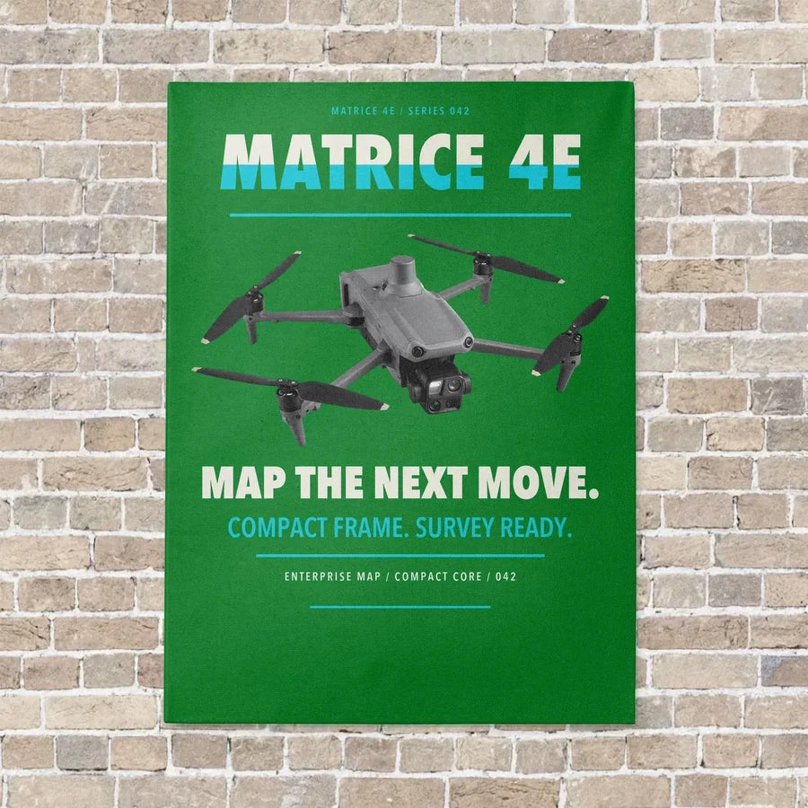DJI Matrice 4E vertical canvas print - no frame - green background