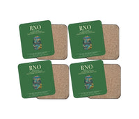 Thumbnail for Reno-Tahoe International Airport (RNO) design on green 4 pieces set coaster