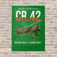 Thumbnail for Fiat CR.42 Falco vertical canvas print - no frame - green background