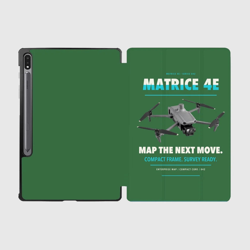 DJI Matrice 4E design on green samsung tablet tablet case