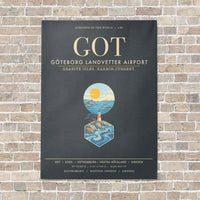 Thumbnail for Goteborg Landvetter Airport GOT - Canvas Framed - Gray