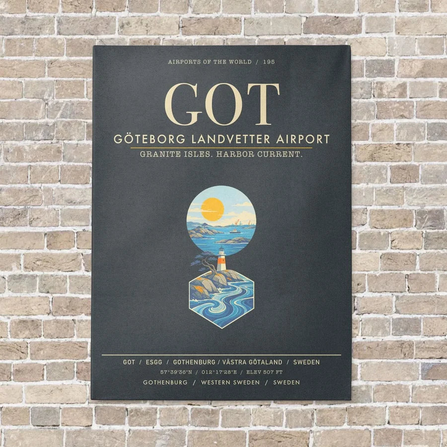 Goteborg Landvetter Airport GOT - Canvas Framed - Gray