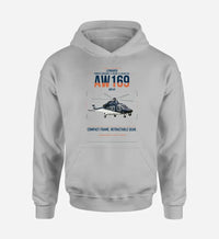 Thumbnail for Leonardo AW169 design on light gray double-side hoodie, single-side print