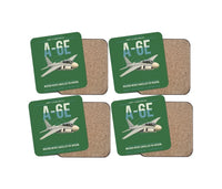 Thumbnail for A-6E Intruder design on green 4 pieces set coaster