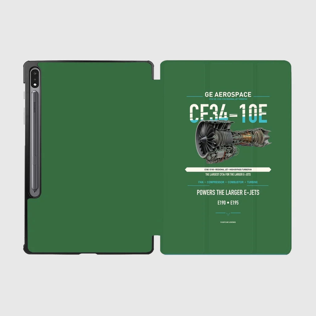 CF34-10E design on green samsung tablet tablet case