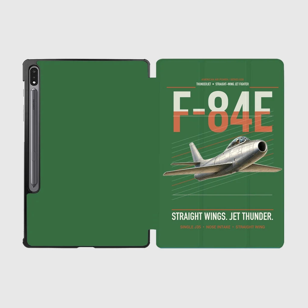 F-84E Thunderjet design on green samsung tablet tablet case