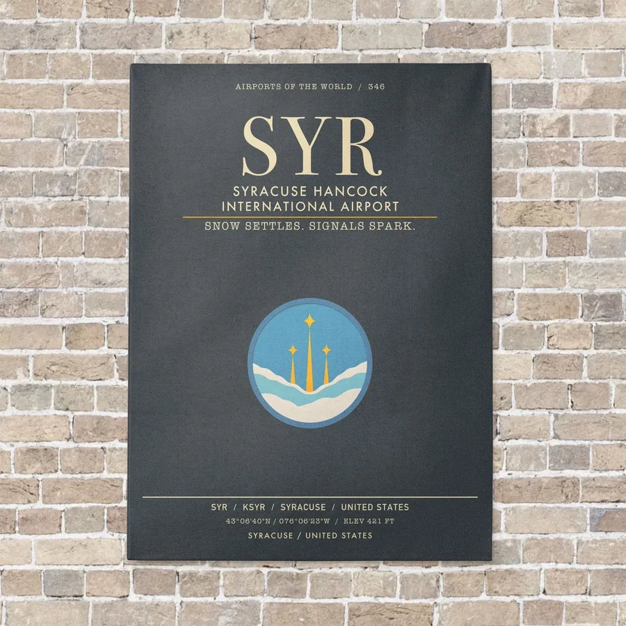 Syracuse Hancock International Airport SYR - Canvas Framed - Gray