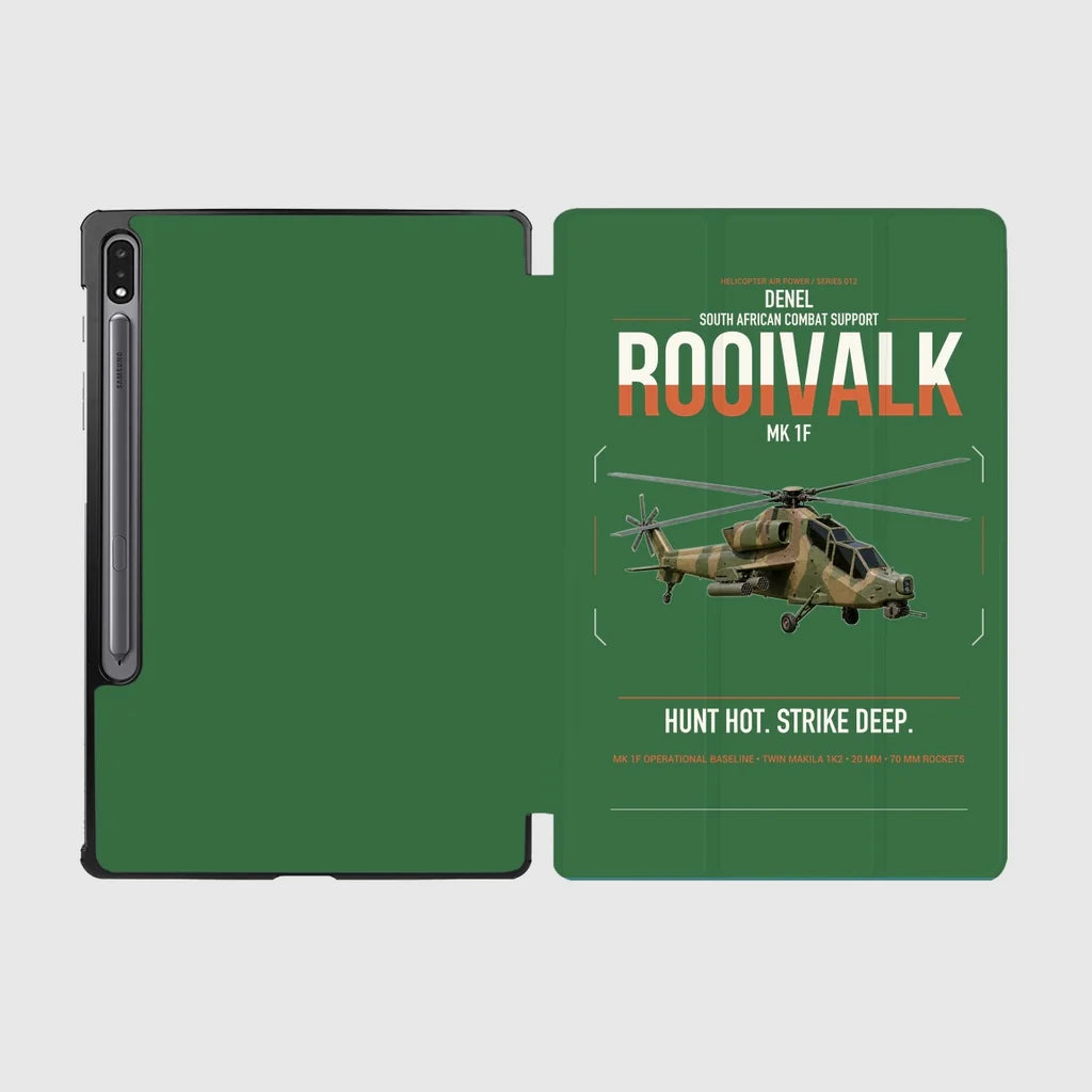 Denel Rooivalk Mk 1F design on green samsung tablet tablet case