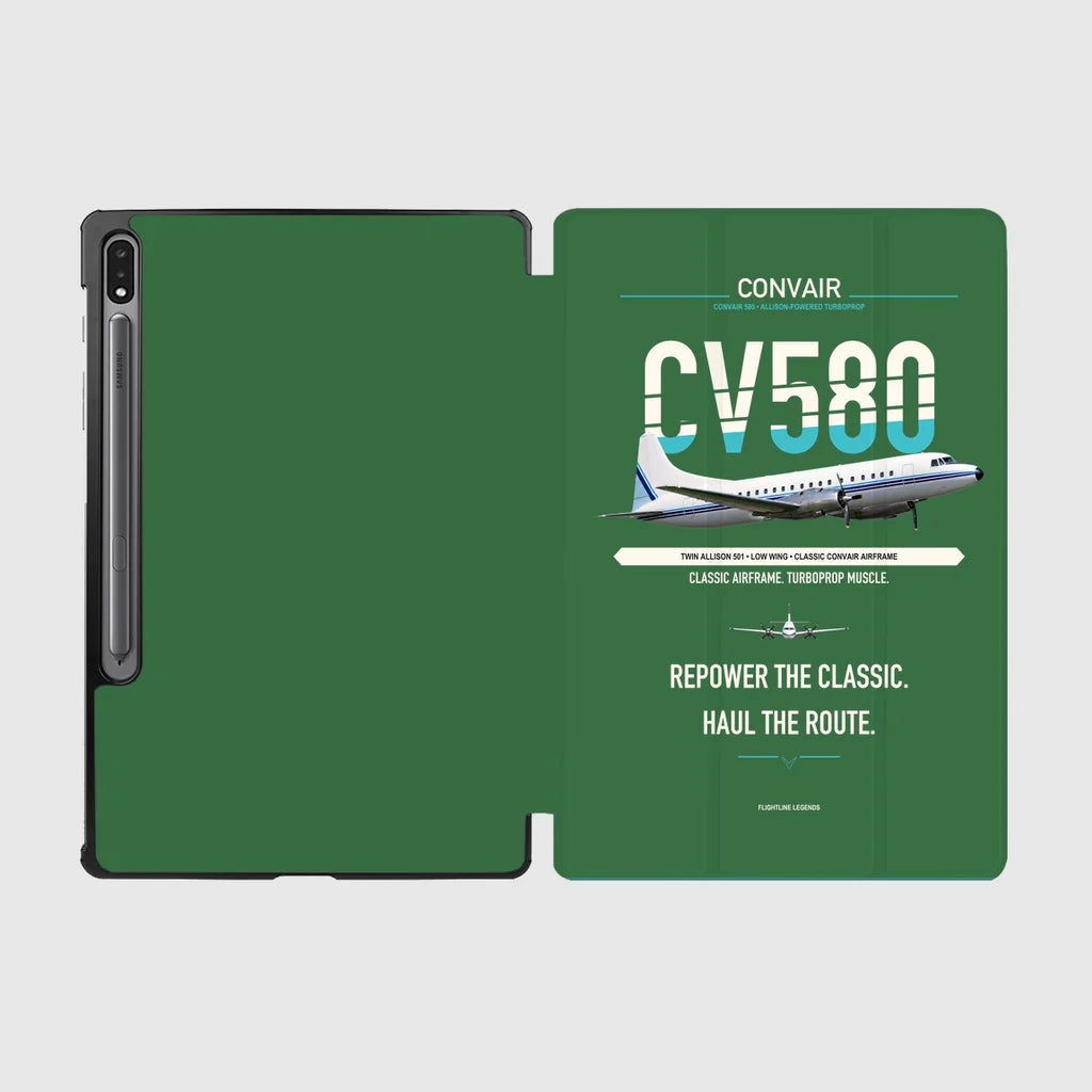 Convair 580 design on green samsung tablet tablet case