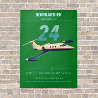 Thumbnail for Bombardier Learjet 24 vertical canvas print - no frame - green background
