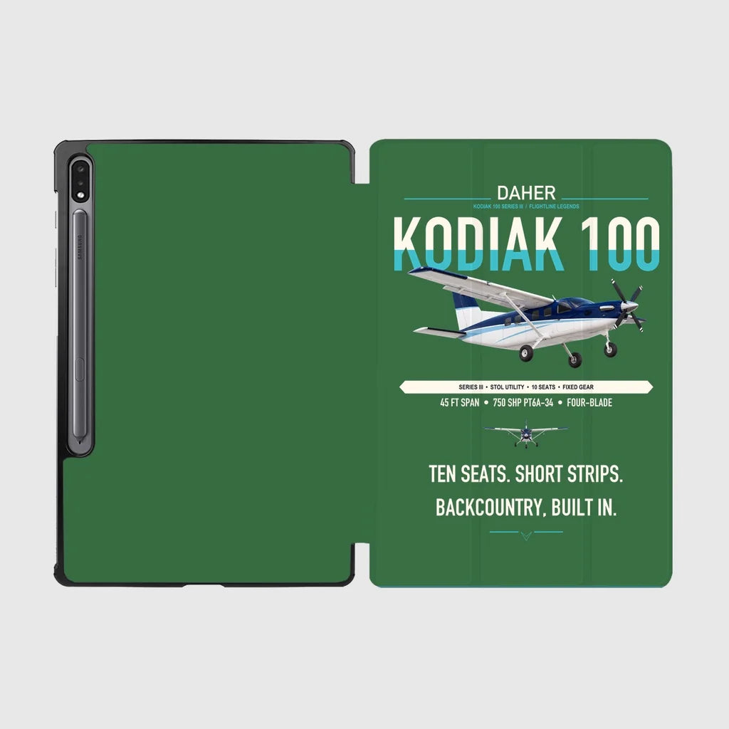 Daher Kodiak 100 Series III design on green samsung tablet tablet case