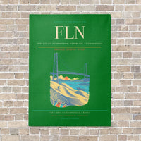 Thumbnail for Hercilio Luz International Airport FLN — Florianopolis vertical canvas print - no frame - green background