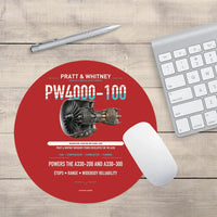 Thumbnail for PW4000-100 design on red round mouse pad