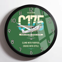 Thumbnail for Cessna 175 Skylark design on green framed wall clock