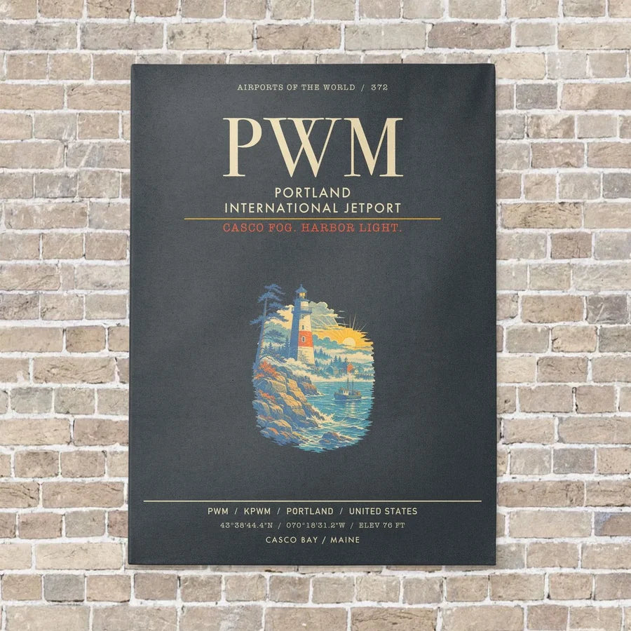 Portland International Jetport PWM - Canvas Framed - Gray