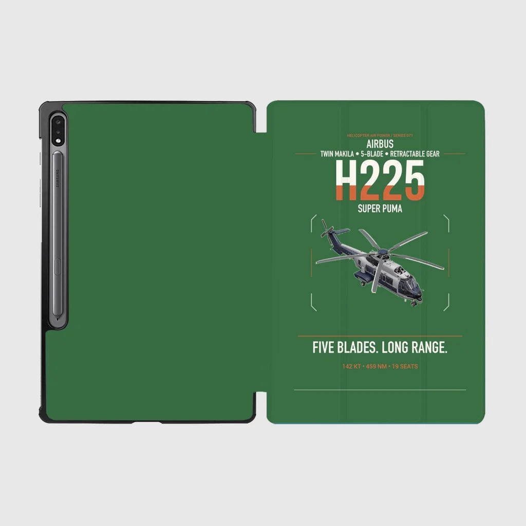 Airbus H225 design on green samsung tablet tablet case