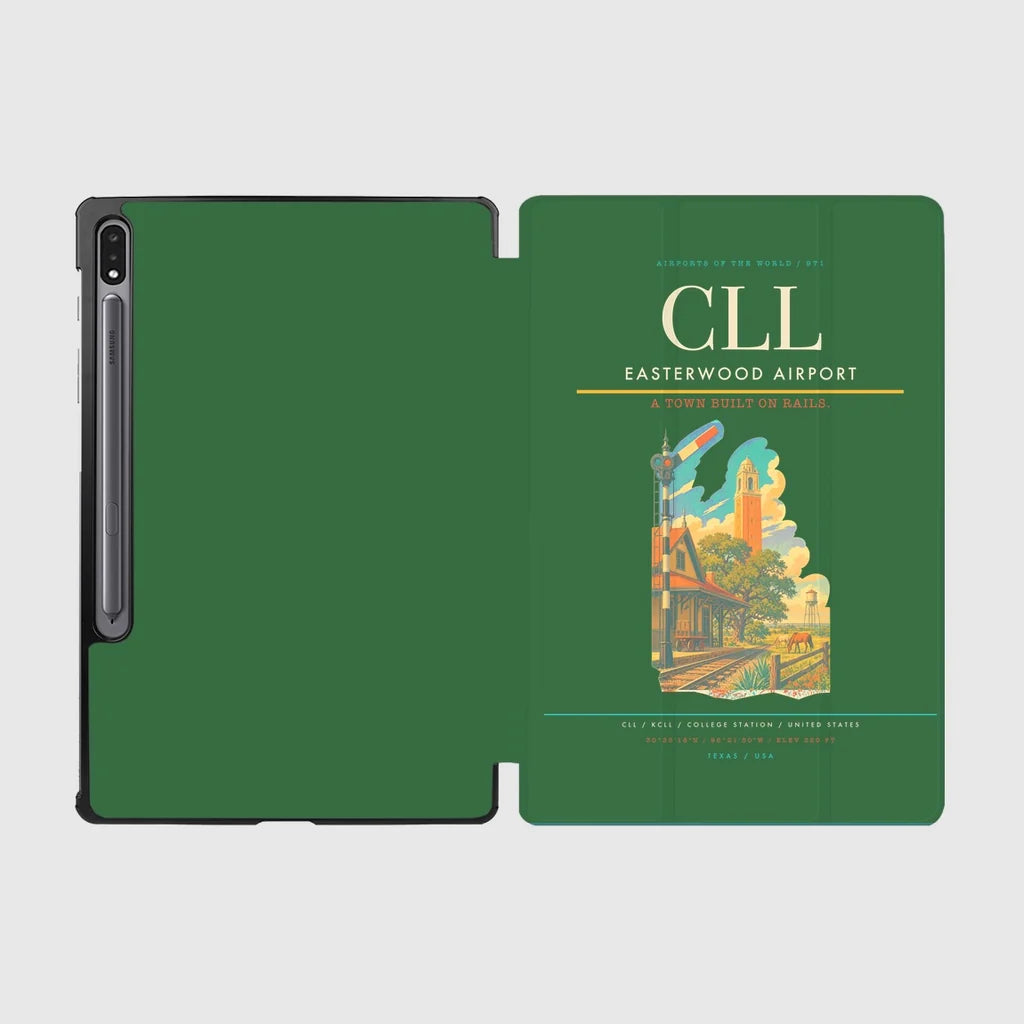 Easterwood Airport (CLL) design on green samsung tablet tablet case