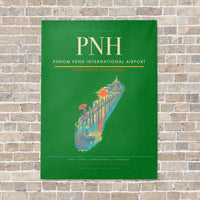 Thumbnail for Phnom Penh International Airport PNH vertical canvas print - no frame - green background