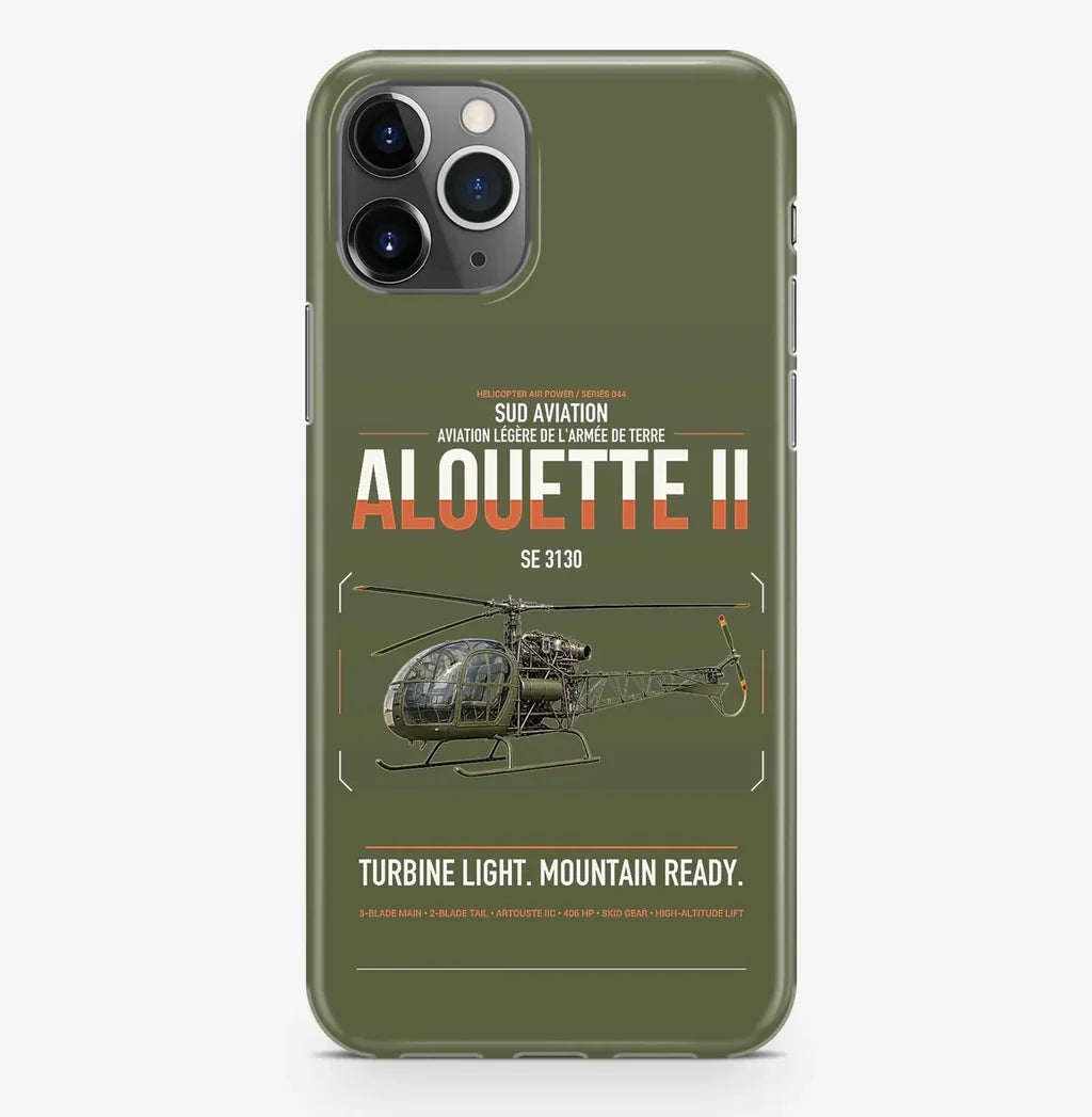 Sud Aviation SE 3130 Alouette II design on green army magsafe iphone case, for iPhone Pro Max