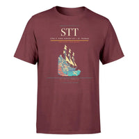 Thumbnail for Cyril E. King Airport (STT) T-Shirt single-side front print in Dark Red | cyril-e-king-airport-stt-double-side-t-shirt
