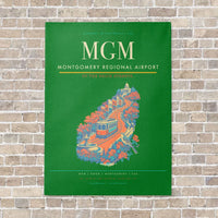 Thumbnail for Montgomery Regional Airport MGM vertical canvas print - no frame - green background