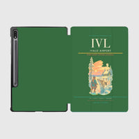 Thumbnail for Ivalo Airport (IVL) design on green samsung tablet tablet case
