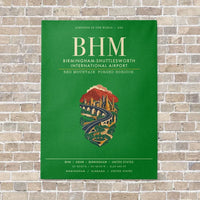 Thumbnail for Birmingham-Shuttlesworth International Airport BHM vertical canvas print - no frame - green background