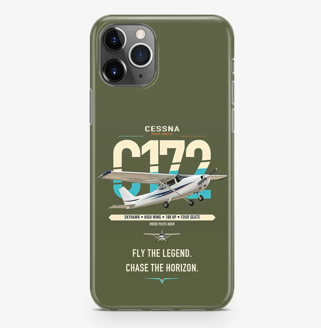Cessna 172 Skyhawk design on green army magsafe iphone case, for iPhone Pro Max