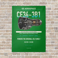 Thumbnail for CF34-3B1 vertical canvas print - no frame - green background