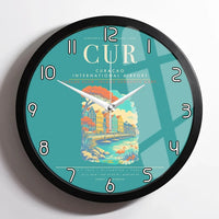 Thumbnail for Curacao International Airport CUR Wall-Clock Framed - Turquoise