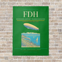 Thumbnail for Bodensee-Airport Friedrichshafen FDH vertical canvas print - no frame - green background