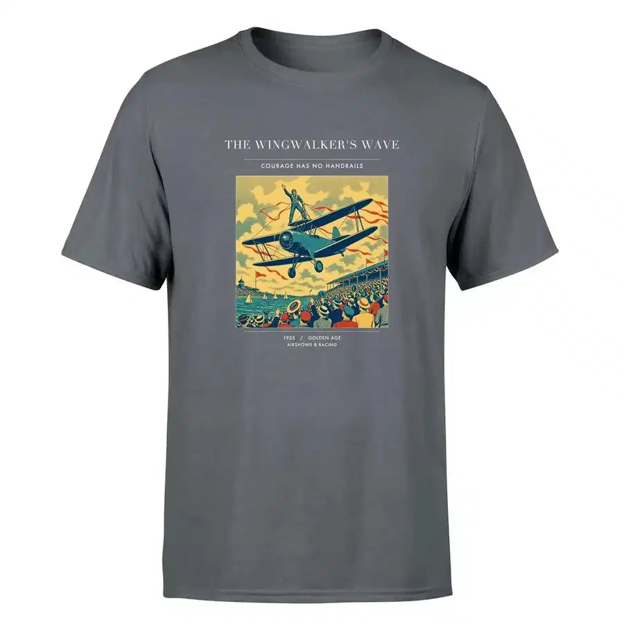 VINTAGE G4157 - The Wingwalker's Wave - Premium T-Shirt design on gray premium t shirt