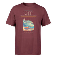 Thumbnail for Great Falls International Airport (GTF) T-Shirt single-side front print in Dark Red | great-falls-international-airport-gtf-double-side-t-shirt