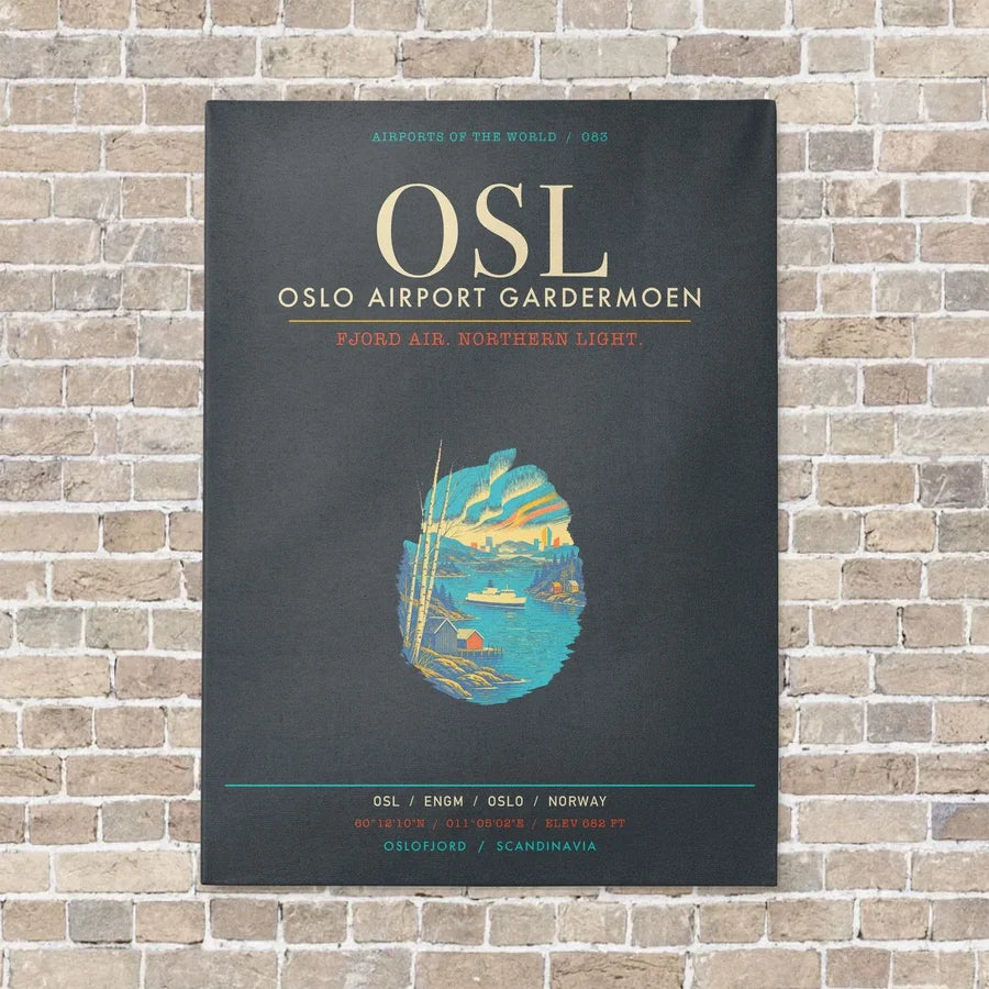 Oslo Airport Gardermoen OSL - Canvas Framed - Gray