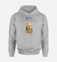 Thumbnail for Paphos International Airport (PFO) design on light gray hoodie single-side print