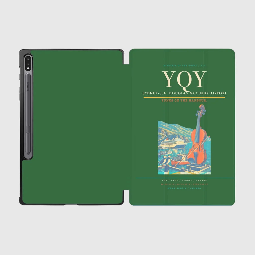 Sydney–J.A. Douglas McCurdy Airport (YQY) design on green samsung tablet tablet case