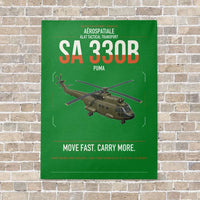 Thumbnail for Aérospatiale SA 330B Puma vertical canvas print - no frame - green background