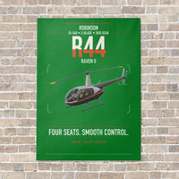 Thumbnail for Robinson R44 Raven II vertical canvas print - no frame - green background