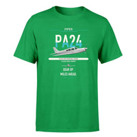 Thumbnail for Piper PA-24-250 Comanche 250 design on green t-shirt, single-side print