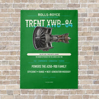 Thumbnail for TRENT XWB-84 vertical canvas print - no frame - green background