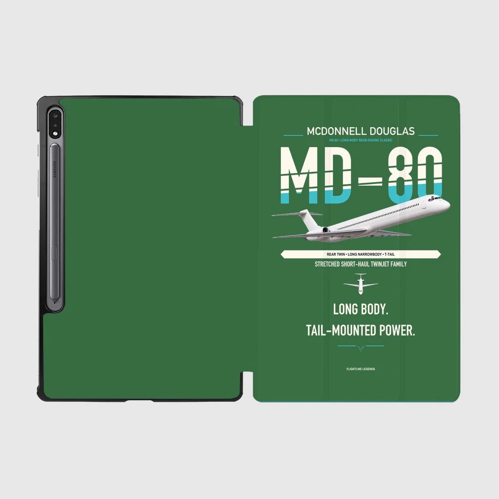 McDonnell Douglas MD-80 design on green samsung tablet tablet case